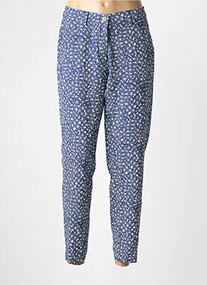 Pantalon 7/8 închidere cu fermoar sub clapetă cu nasturi albastru LCDN femeie