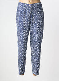 Pantalon 7/8 închidere cu fermoar sub clapetă cu nasturi albastru LCDN femeie