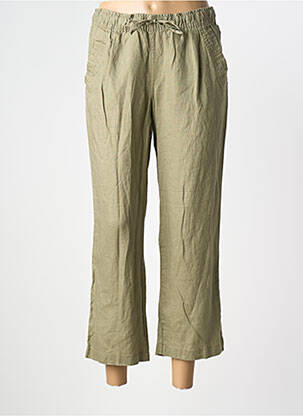 Pantalon 7/8 talie elastică verde BARBARA LEBEK femeie