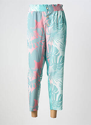 Pantalon 7/8 țesătură poplin mărime normală verde LCDN femeie