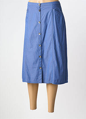 Fustă midi croială dreaptă albastru GUY DUBOUIS femme