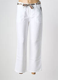 Pantalon 7/8 închidere cu fermoar sub clapetă cu nasturi mărime normală alb ANNA MONTANA femme
