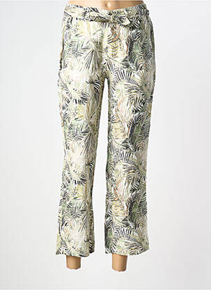 Pantalon 7/8 talie cu cleme mărime normală verde ANNA MONTANA femeie
