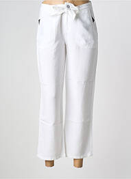 Pantalon 7/8 închidere cu fermoar sub clapetă cu nasturi mărime normală alb ANNA MONTANA femme
