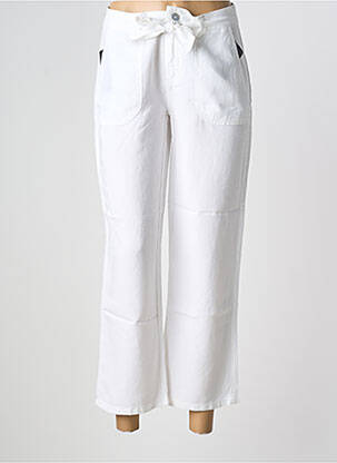 Pantalon 7/8 închidere cu fermoar sub clapetă cu nasturi mărime normală alb ANNA MONTANA femme