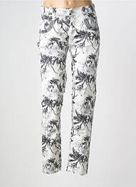 Pantalon slim țesătură poplin mărime normală alb ANNA MONTANA femme