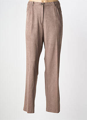 Pantalon slim talie elastică mărime normală maro FRANCE RIVOIRE femeie
