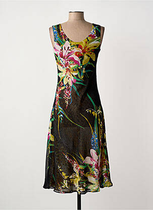 Rochie midi imprimeu floral fără mâneci negru MYSTERY BY PSF femeie
