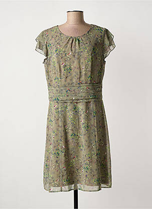 Rochie midi imprimeu floral mâneci scurte verde BETTY BARCLAY femeie