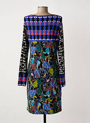 Rochie midi imprimeu fantezie mâneci lungi negru OLIVIER PHILIPS femeie