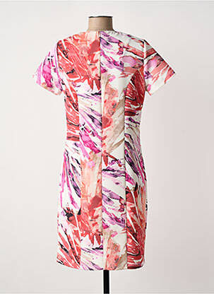 Rochie midi imprimeu fantezie mâneci scurte roz GREGORY PAT femeie