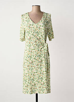 Rochie midi imprimeu floral mâneci scurte verde FRANK WALDER femeie