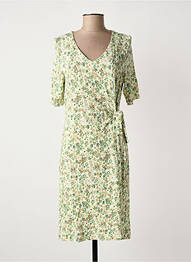 Rochie midi imprimeu floral mâneci scurte verde FRANK WALDER femme