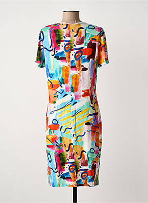 Rochie midi imprimeu floral mâneci scurte alb GUY DUBOUIS femeie