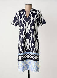 Rochie midi imprimeu fantezie mâneci scurte negru TUZZI femeie