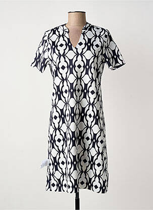 Rochie midi imprimeu fantezie mâneci scurte negru TUZZI femeie