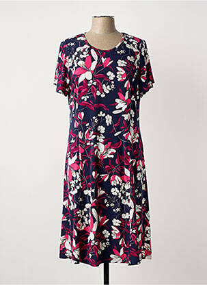 Rochie midi imprimeu floral mâneci scurte albastru GUY DUBOUIS femeie