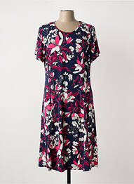 Rochie midi imprimeu floral mâneci scurte albastru GUY DUBOUIS femme