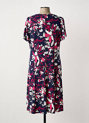 Rochie midi imprimeu floral mâneci scurte albastru GUY DUBOUIS femeie