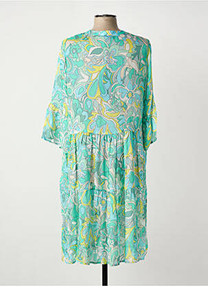 Rochie midi imprimeu floral mâneci 3/4 albastru TUZZI femeie