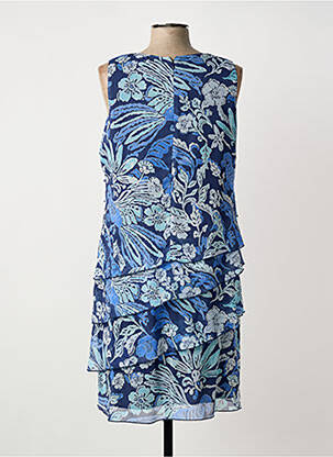 Rochie midi imprimeu floral fără mâneci albastru GREGORY PAT femeie