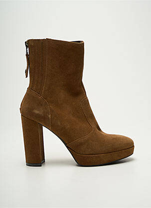 Botine/ghete nubuc toc de 7 la 9 cm maro NERO GIARDINI femeie