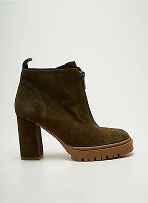 Botine/ghete nubuc toc de 7 la 9 cm verde LODI femeie