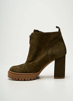 Botine/ghete nubuc toc de 7 la 9 cm verde LODI femeie