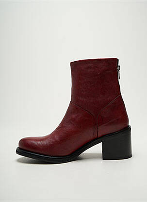 Botine/ghete material neted toc de 4 la 6 cm roșu REGARD femeie