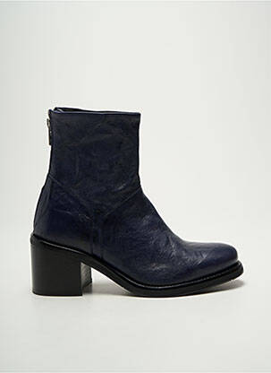 Botine/ghete material neted toc de 4 la 6 cm albastru REGARD femeie