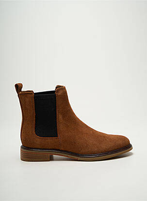 Botine/ghete nubuc toc plat până la 3 cm maro CLARKS femeie
