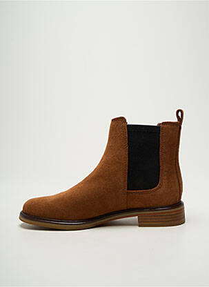 Botine/ghete nubuc toc plat până la 3 cm maro CLARKS femeie
