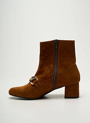 Botine/ghete nubuc toc de 4 la 6 cm maro CRISTINA MILLOTTI femeie