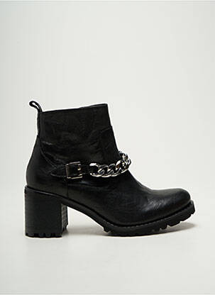 Botine/ghete material neted toc de 4 la 6 cm negru REGARD femeie