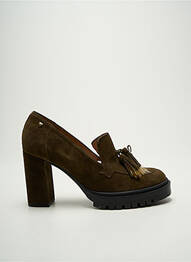 Mocasini nubuc toc de 7 la 9 cm verde LODI LOVE femme