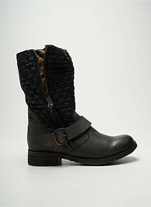 Botine/ghete material neted toc plat până la 3 cm negru BUNKER femeie