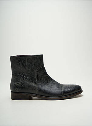 Botine/ghete închidere cu fermoar toc mic negru HOMAGE bărbat