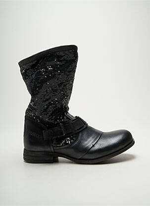 Botine/ghete material neted toc plat până la 3 cm negru BUNKER femeie