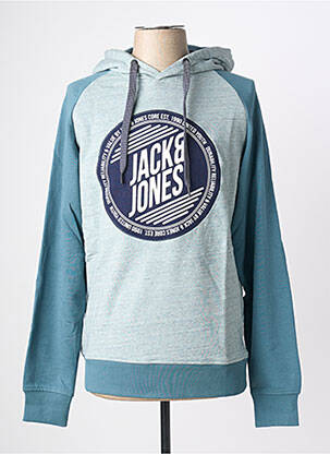Hanorac cu glugă broderie mâneci lungi verde JACK & JONES bărbat