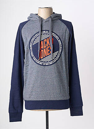 Hanorac cu glugă broderie mâneci lungi albastru JACK & JONES bărbat