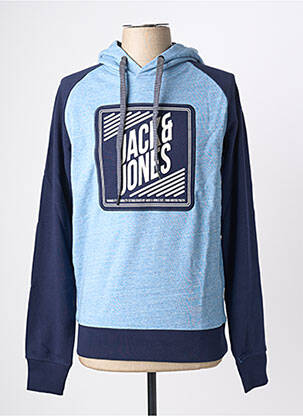 Hanorac cu glugă broderie mâneci lungi albastru deschis JACK & JONES bărbat