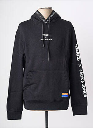 Hanorac cu glugă broderie mâneci lungi negru JACK & JONES bărbat