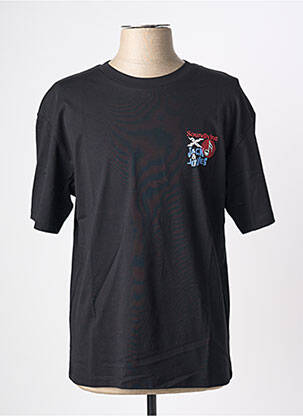 Tricou croială dreaptă mâneci scurte negru JACK & JONES bărbat