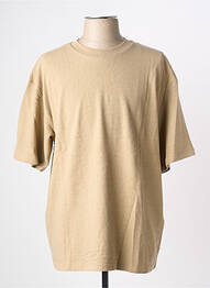 Tricou croială dreaptă mâneci scurte bej JACK & JONES homme