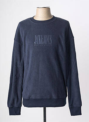 Pulover guler rotund mâneci lungi albastru JACK & JONES bărbat