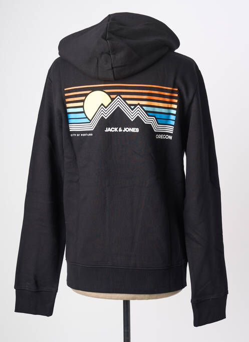Hanorac cu glugă negru JACK & JONES bărbat