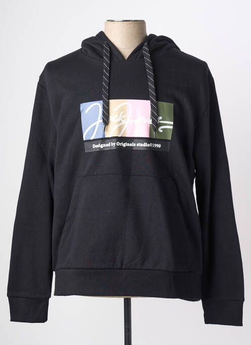 Hanorac cu glugă negru JACK & JONES bărbat