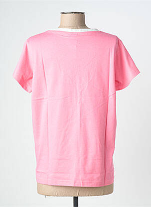 Tricou serigrafie flockată mâneci scurte roz NINE TEES femeie