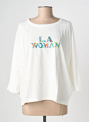 Tricou mâneci 3/4 mâneci 3/4 alb NINE TEES femeie