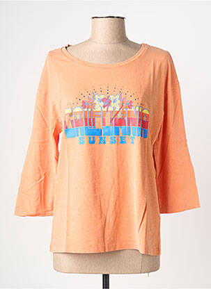Tricou mâneci 3/4 mâneci 3/4 portocalie NINE TEES femeie